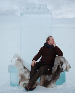 Jörn Ungermann, FZJ, on the ice throne. Picture Christian Rolf, FZJ.